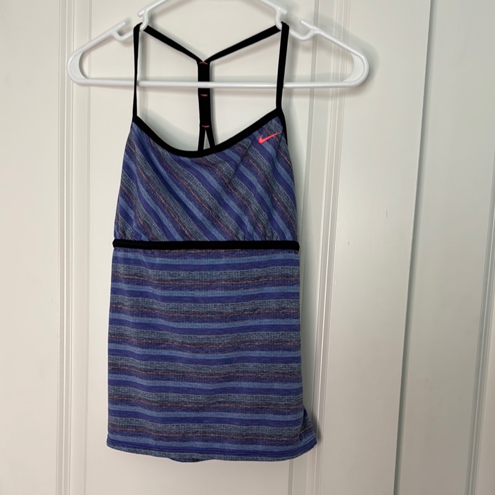 Nike Women's Blue Striped Top size 10